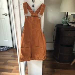 ❂ Overall Burnt Orange Corduroy Dress